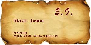 Stier Ivonn névjegykártya